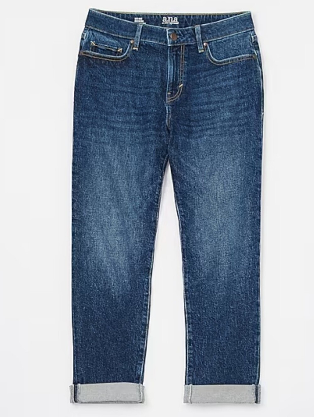 Cool & Comfy Boyfriend Fit Cuffed Jean Dark Wash